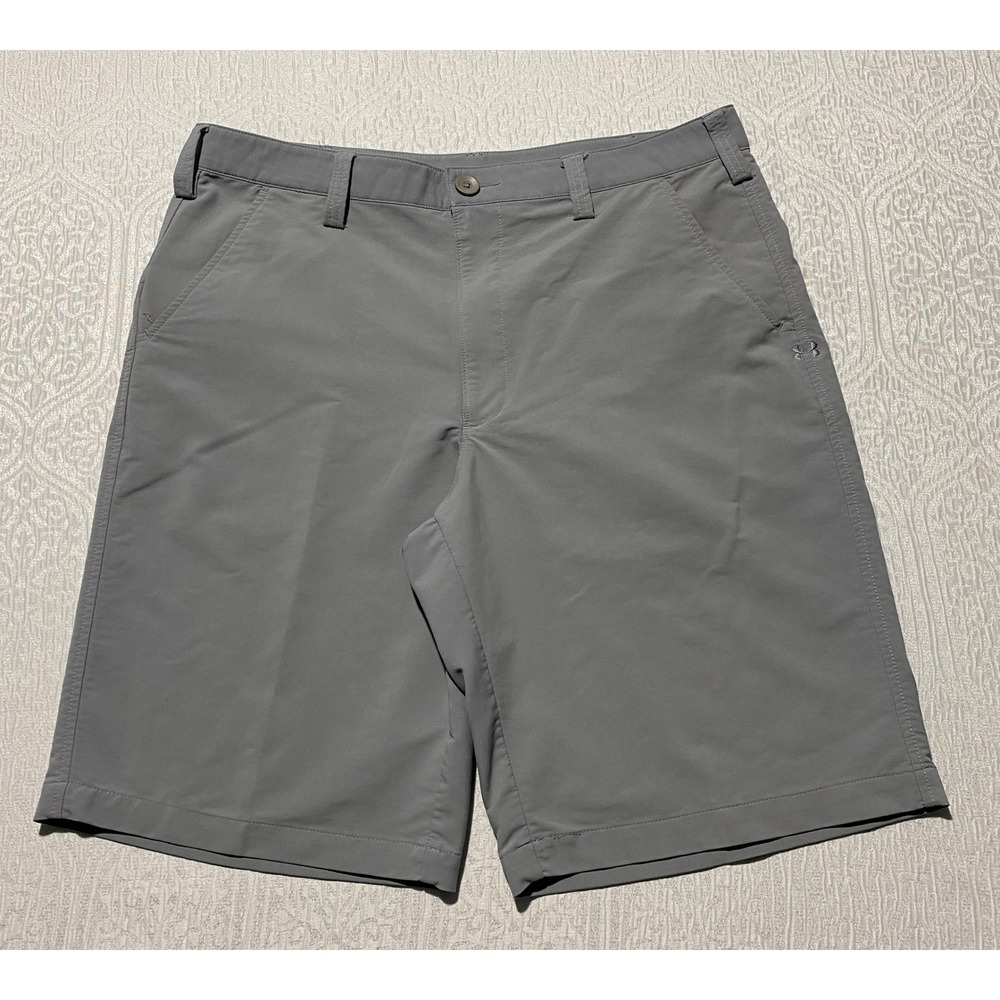 Under Armour Mens Gray Performance Golf Shorts Size 36 Stretch Nylon Blend Tech